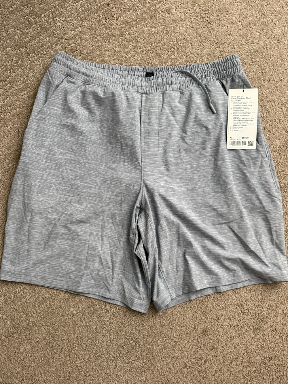 lululemon athletica Men's Light Heather Gray Athletic Shorts